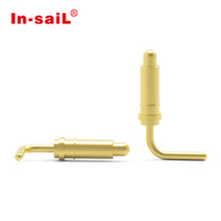 Prix usine ODM/OEM Broche de contact à ressort en acier inoxydable à angle droit de 90 degrés, à queue pliante, type Pogo Pin, finition nickel doré