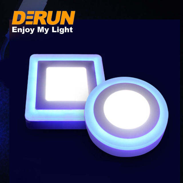 Recessed Surface RGB LED Panel Light Ultra-Thin Ceiling Light 3+3W 6=3W 12+4W 18+W Two Color Round Ceiling Downlight , LPL-COLOR