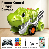 Jeu de serpent télécommandé 2,4 GHz, dinosaure mangeur de voitures télécommandées magnétiques, jeu interactif multijoueur avec chargeur