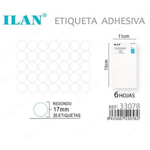 Etichette Adesive Rotonde 17mm, 35 Etichette per Foglio, 6 Fogli - Product Image 3