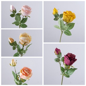 ดอกกุหลาบประดิษฐ์ CallaFloral ก้านเดี่ยว สีชมพู สีแชมเปญ สีแดงไวน์ สำหรับตกแต่งงานแต่งงาน ตกแต่งบ้าน ดอกไม้ปลอม - Product Image 3