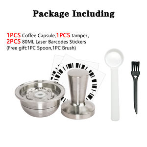 1Pod 1Tamper Set <span class=keywords><strong>Capsule</strong></span> Réutilisable en Acier Inoxydable avec Filtre à Café Compatible avec les Cafetières VERTUOLINE - Product Image 2