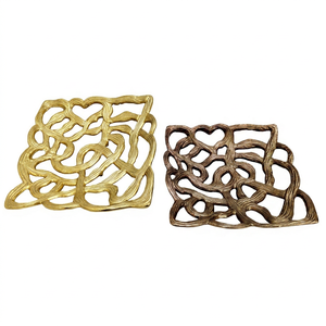 Decorative Aluminum <b>Square</b> Fruit <b>Basket</b> Vintage Design Eco-Friendly Durable 30cm Business Gifts Decor for Home Office - Product Image 1