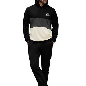 <b>Men</b> Solid Hooded Lightweight 100% Cotton Tracksuit Set Breathable Casual Long Sleeve Sweatshirt and <b>Pants</b> - Product Image 5