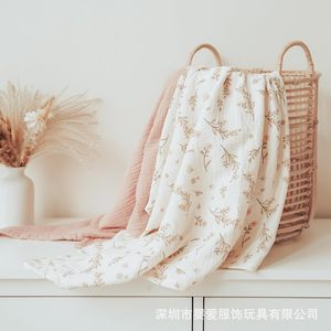 Juego de Tres Piezas de Muselina de Algodón para Bebé, Color Sólido, Manta de Seis Capas para Recién Nacido, Niños y Niñas, Otoño 2024, 100x100cm - Product Image 4