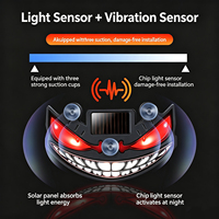 Lumière d'ambiance LED pour voiture Evil Demon Smile, double alimentation solaire et USB-C, détection intelligente des vibrations, éclairage multiple