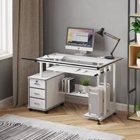 Bureau d'ordinateur OEM avec tiroir de rangement, plateau pour clavier, support pour moniteur et support pour unité centrale, poste de travail pour la maison