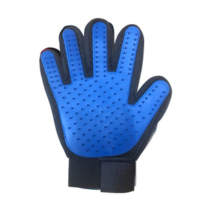 Gant de toilettage pour animaux de compagnie, bleu, main droite, 180 picots, pour le bain et le massage des chats - Product Image 1