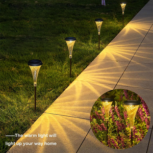 뒷마당 베란다 파티오 통로 장식에 대한 아침 영광 디자인 태양 정원 조명 야외 방수 따뜻한 흰색 다채로운 잔디 램프 - Product Image 1