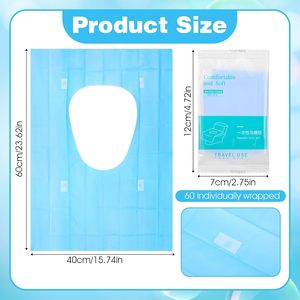 Protège-sièges de toilettes jetables et biodégradables, emballés individuellement, pour les voyages et les toilettes publiques, et pour l'apprentissage de la propreté - Product Image 2