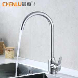 Robinet de cuisine en acier inoxydable 304, monocommande, à poser sur comptoir, avec cartouche céramique contemporaine, rotation à 360 degrés - Product Image 5