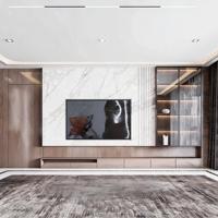 Meuble TV en MDF blanc nordique avec console multimédia flottante sans poignée, meubles de salon OEM ODM