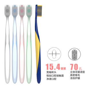 Brosse à dents personnalisable à motif floral pour adulte, à poils souples en nylon, pour usage domestique, design ergonomique. - Product Image 3