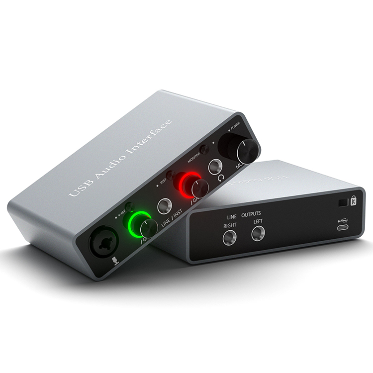 คุณภาพสูง um2 usb xlr midi 192KHz อินเทอร์เฟซเสียงคอนโซลบันทึกวิดีโอสตูดิโอ 2i2 อินเทอร์เฟซเสียง