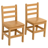 Chaise de salle à manger en bois massif moderne pour enfants DISHI, entièrement assemblée, chaises à dossier en échelle pour enfants, hauteur d'assise de 11 pouces pour un usage domestique, âges 4-6