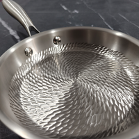 Mini poêle à frire en titane triple couche avec poignées personnalisées, finition martelée et polie au sable, pour cuisine, poêles légères