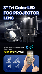 GOODZOOM Faro Fendinebbia Tricolore da 3 Pollici con App Remota per Smartphone, Luce Fendinebbia a 3 Colori, Luci LED per Auto - Product Image 2