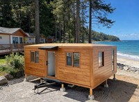 Conteneur extensible moderne de 20 pieds pour retraite en montagne, avec chambre, villa, bardage en bois de luxe, cabane préfabriquée pour location Airbnb