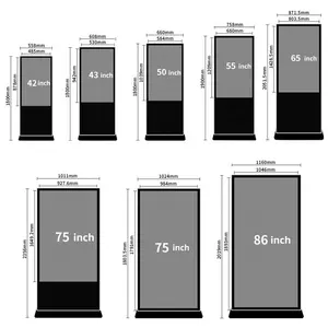 32/43/49/55インチフロアスタンディング屋内Android垂直液晶トーテムキオスクタッチスクリーンデジタルサイネージと液晶広告ディスプレイ