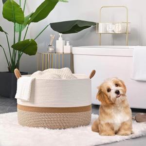 Cesta de Almacenamiento de Ropa y Mantas para Bebé de Algodón Tejido Multifuncional Ecológica de Primera Calidad con Asas para Juguetes de Guardería - Product Image 2