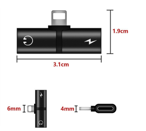 <span class=keywords><strong>Adaptador</strong></span> de <span class=keywords><strong>auriculares</strong></span> 2 en 1 de doble puerto en forma de T para <span class=keywords><strong>iPhone</strong></span> 15 14 13 12 <span class=keywords><strong>11</strong></span> Plus accesorios dispensadores de <span class=keywords><strong>cargador</strong></span> de Audio - Product Image 2