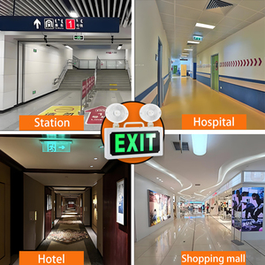 Lampe de signalisation à double tête à LED avec alimentation par batterie de secours Tuoming, montage mural, éclairage d'urgence automatique - Product Image 6