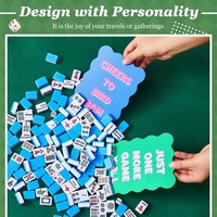 Ensemble de 4 cartes de mahjong en PVC, motif dessin animé mignon, accessoires imprimés très demandés pour les fêtes