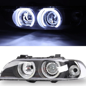 Assemblages de phares BMW E39 1996-2003, projecteurs Angel Eye Xenon, paire, 6000K, blanc brillant - Product Image 1