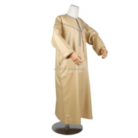 Mode été omanais manches plates moins cher robe arabe musulmane caftan Jubah Abaya Jalabya ethnique Lelaki Thobe vêtements islamiques