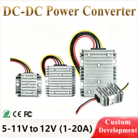 Convertisseur DC-DC Étanche 5V 6V 9V 10V 11V vers 12V 20A pour Voiture Marine, Chariot de Golf, Bande LED Solaire