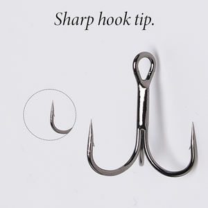 Anzuelos triples clásicos <span class=keywords><strong>de</strong></span> acero con alto contenido <span class=keywords><strong>de</strong></span> carbono - Anzuelos <span class=keywords><strong>de</strong></span> pesca fuertes y duraderos con púas - Product Image 4
