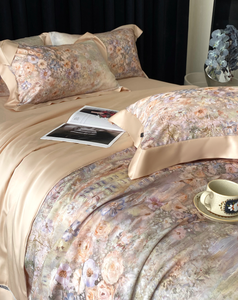 Thanh lịch phong cách Pháp màu hồng hoa in <span class=keywords><strong>Tencel</strong></span> <span class=keywords><strong>bedding</strong></span> Set cho một giấc ngủ mùa hè mơ mộng - Product Image 2