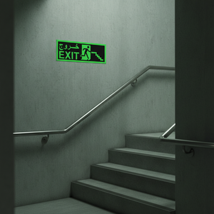 Segnale di Emergenza Fotoluminescente per il Mercato degli Emirati Arabi Uniti, Adesivo per Uscita che si Illumina al Buio - Product Image 5