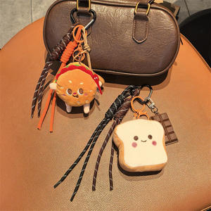 Llavero de Peluche Kawaii con Forma de Hamburguesa para Niñas, Colgante Estético de Comida de Dibujos Animados para Ella, Accesorio Creativo de Llavero Tejido, Regalo al por Mayor - Product Image 3