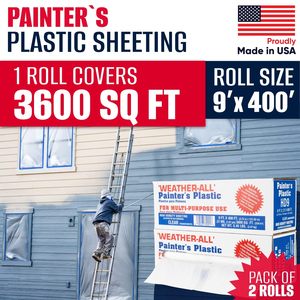 Bâche plastique Weather-All pour peintres, 9' x 400', 0,31 mil HDPE, rouleau transparent, usage multi-usage - Product Image 4
