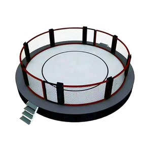 Mini cage de ringue UFC personnalisée de 4m pour l'entraînement en plein air, octogone de boxe monté au sol noir, équipement MMA mural, matériau en acier - Product Image 1