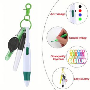 Stylo bille quatre couleurs de haute qualité avec lampe torche, marqueur et porte-clés LED pour infirmière et médecin - Product Image 3