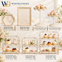 Vintage Weißes Holz-Dessert-Präsentationsständer-Set Mehrstöckiger Kuchenständer für Hochzeit Geburtstag Party Teetisch-Dekoration