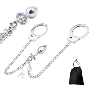 Accessoires de jeu BDSM pour femmes : <span class=keywords><strong>Plug</strong></span> <span class=keywords><strong>anal</strong></span> métallique, menottes, chaînes, masseur <span class=keywords><strong>anal</strong></span> détachable pour l'entraînement féminin - Product Image 4