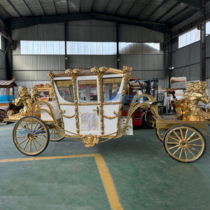 Chariot Royal Sculpté Électrique Sans Chevaux Blanc et Or de Haute Qualité, Carrosse Royal pour Transport Spécial Mariage à Vendre - Product Image 6