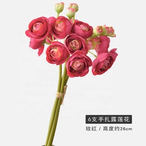 ดอกพีโอนีผ้าไหมสีชมพูสดขนาด 26 ซม. รุ่น KEWEI-J842 สำหรับตกแต่งบ้าน - Product Image 5