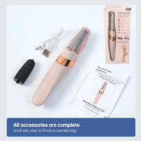 Lime électrique anti-callosités pour pédicure, tête de rouleau abrasif avec lumière LED et poignée ergonomique, design rose or
