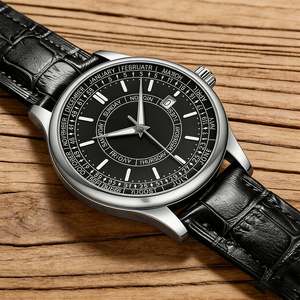 Orologio da <span class=keywords><strong>Uomo</strong></span> Elegante e di Lusso con <span class=keywords><strong>Cinturino</strong></span> in <span class=keywords><strong>Pelle</strong></span> e Calendario, Orologio al Quarzo per <span class=keywords><strong>Uomo</strong></span> - Product Image 6