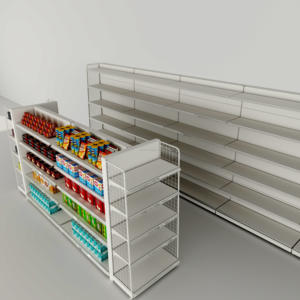 رف عرض خفيف الوزن أحادي الطبقة بلون أسود غير لامع لرفوف السوبر ماركت - رف معدني صلب مزدوج الجوانب خفيف الوزن - Product Image 4