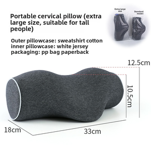 Oreiller de traction cervicale avec chaleur et massage - Housse en coton à mémoire de forme Soulagement de la douleur Soutien du cou - Product Image 2