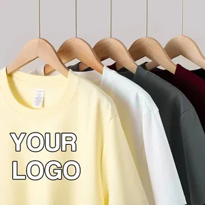 Wholesale Custom Your Brand Logo 100% Cotton Tshirt Blank Men T Shirt Plain Casual Men's T-shirts