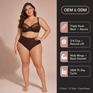 Reggiseno in Pizzo Plus Size per Donne, con Ferretto, Copertura Completa, Push-up, Sexy, Comodo <span class=keywords><strong>e</strong></span> Traspirante per Uso Quotidiano - Product Image 4