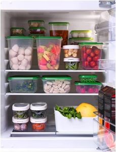17pcs Leakproof Stackable Kitchen Containers Airtight Plastic Food <b>Storage</b> Container with Lids for Meat Fruit <b>Vegetables</b> <b>Storage</b> - Product Image 3