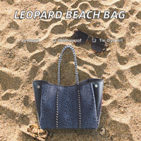 Sac fourre-tout de plage imperméable en néoprène à imprimé léopard tie-dye, personnalisé en usine, vente en gros, collection hiver, par MAY ZOO
