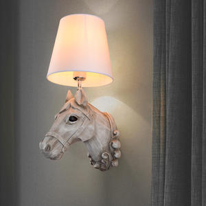 Testa di cavallo testa di cervo lampadario da parete stile rustico americano testiera decorazione lampada da parete <span class=keywords><strong>per</strong></span> soggiorno camera da letto - Product Image 3